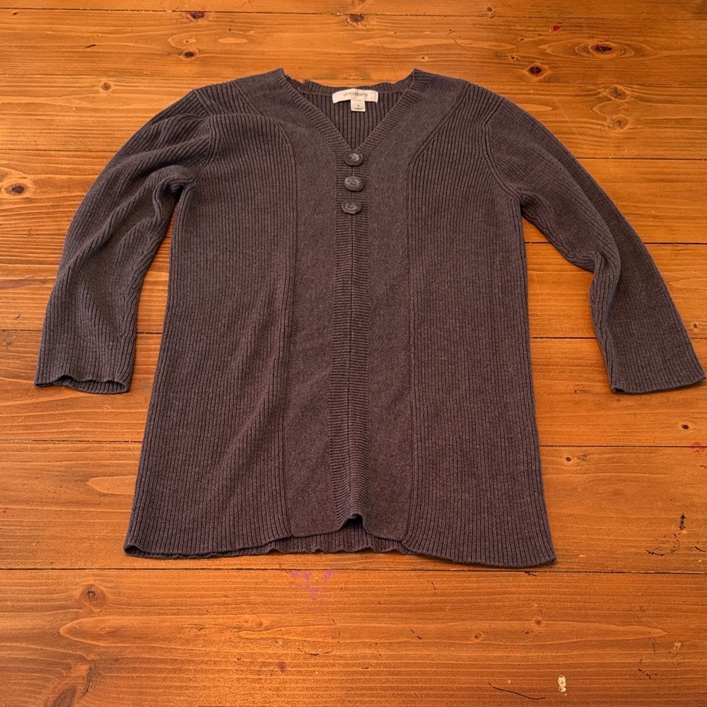 dressbarn Charcoal‎ V-Neck Sweater